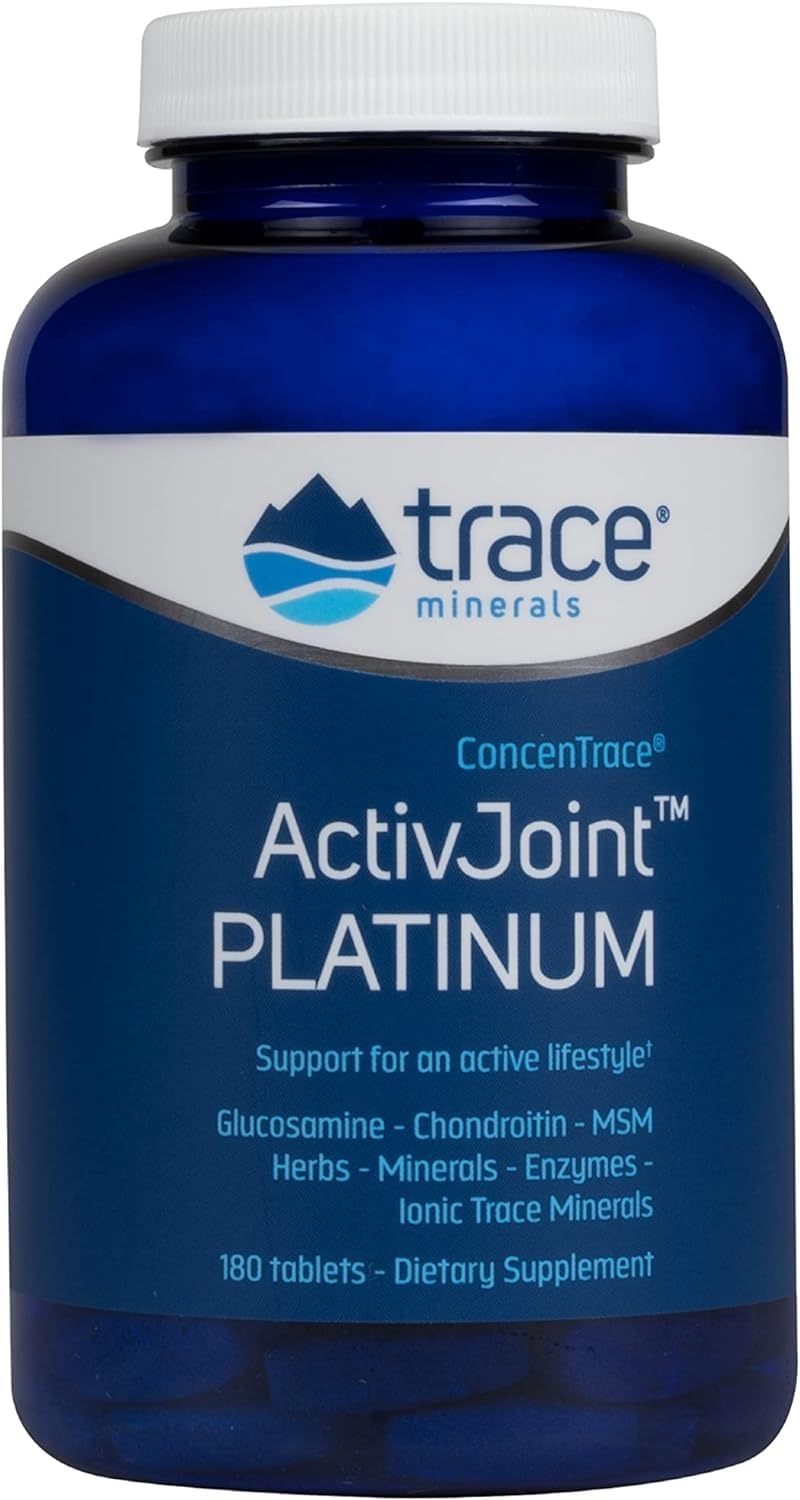 Trace Minerals ActivJoint Platinum - Joint & Muscle Health Support - Healthy Heart Supplement with Magnesium - 180 Table
