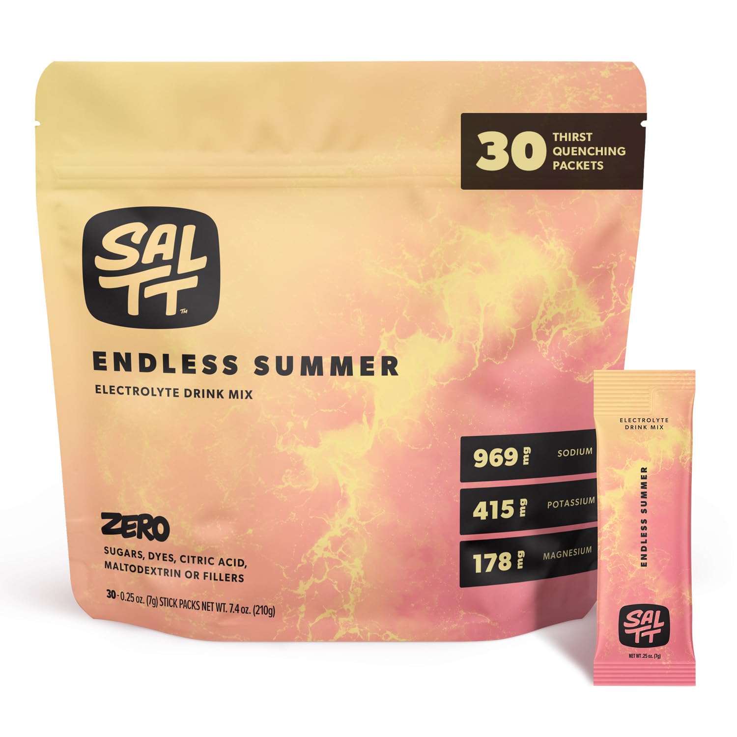 Keto Chow SALTT Electrolytes Powder Flavored Drink Mix - Endless Summer - Zero Sugar & Gluten Free - Magnesium, Potassiu