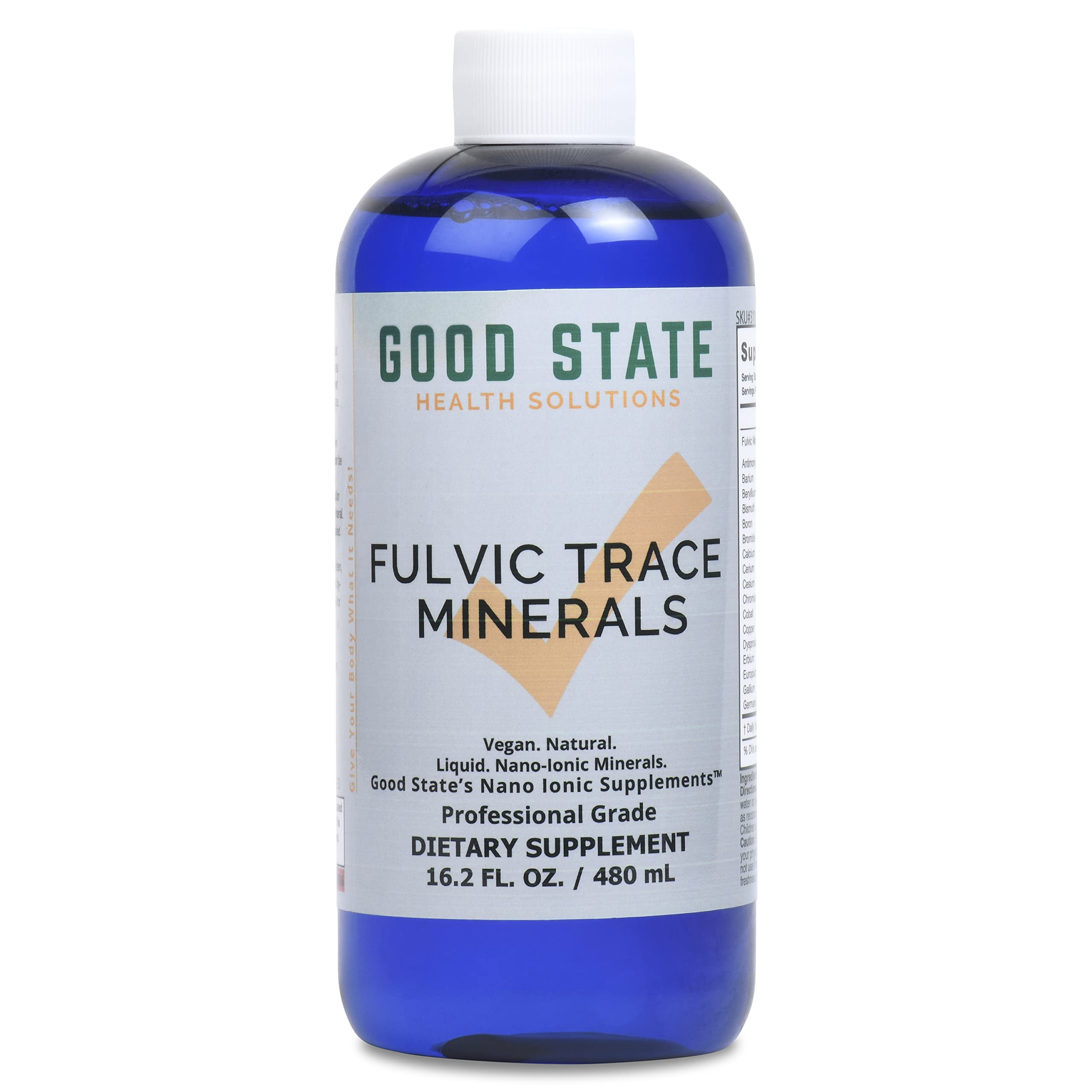 Good State Liquid Ionic Trace Minerals Blend with Fulvic Acid Trace Mineral Drops for Water Optimal Absorption 96 Servin